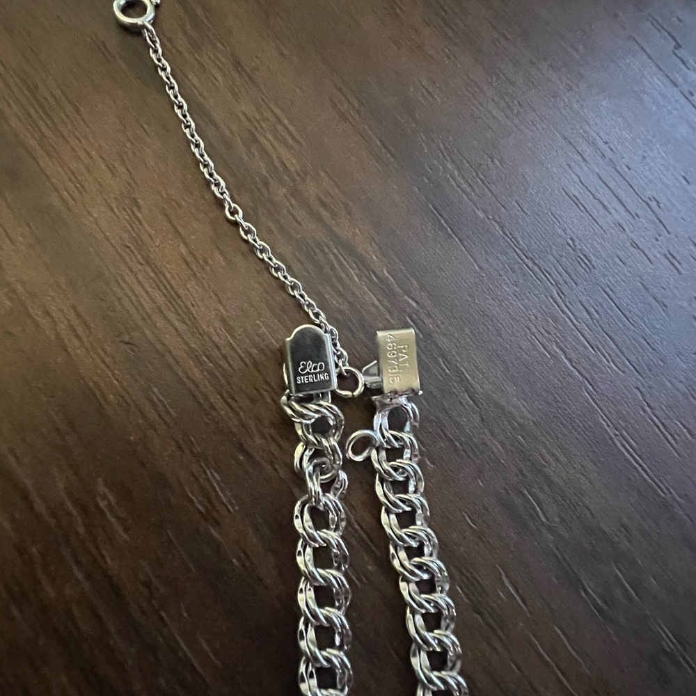 Vintage Sterling Silver Elco Charm Bracelet 7.25”